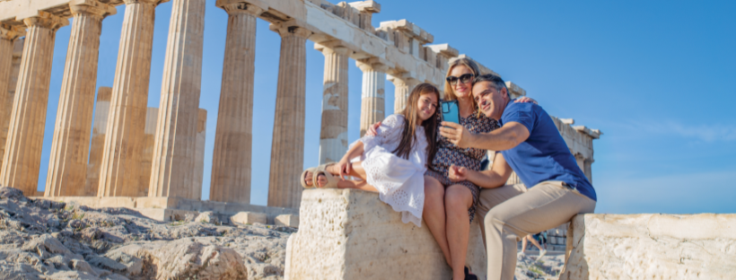 famille en croisière en Grèce 